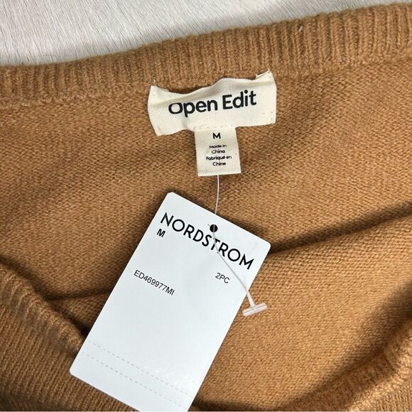 NEW Nordstrom Open Edit wool blend neutral knit bandeau tube top size medium - Picture 4 of 5